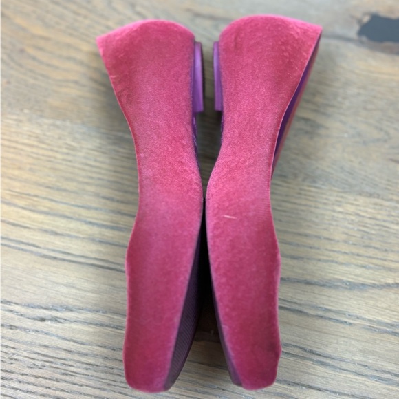 Melissa Fuchsia Velvet Peep Toe Ballet Flats Euro 38, US 7 - Picture 6 of 8